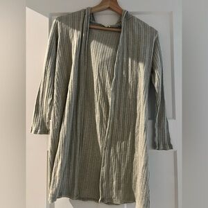 Ribbed Open Front Cardigan